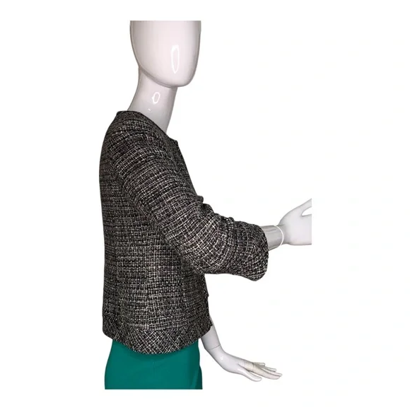 Banana Republic Tweed Blazer Jacket 3/4 Sleeves Full Lining Size 2 - Picture 6 of 14